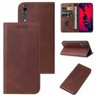 For Huawei P20 Magnetic Closure Leather Phone Case(Brown) - 1