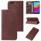For Huawei Y7 2018 Magnetic Closure Leather Phone Case(Brown) - 1