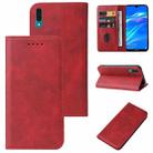 For Huawei Enjoy 9 Magnetic Closure Leather Phone Case(Red) - 1