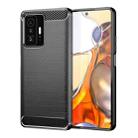 For Xiaomi 11T Carbon Fiber Brushed Texture TPU Case(Black) - 1