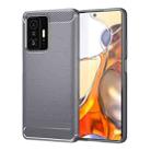 For Xiaomi 11T Carbon Fiber Brushed Texture TPU Case(Grey) - 1