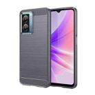 For OPPO A57S Carbon Fiber Brushed Texture TPU Case(Grey) - 1