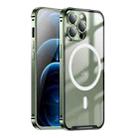 For iPhone 12 Pro Max MagSafe Frosted Metal Phone Case(Green) - 1