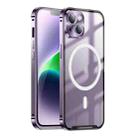 For iPhone 14 Plus MagSafe Frosted Metal Phone Case (Purple) - 1