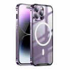 For iPhone 14 Pro MagSafe Frosted Metal Phone Case(Purple) - 1