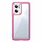 For Xiaomi Redmi 11 Prime Accurate Hole Colorful Series Acrylic + TPU Phone Case(Transparent Pink) - 1