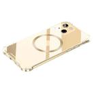 For iPhone 12 CD Ring Magnetic Four Corner Airbags Phone Case(Gold) - 1