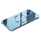 For iPhone 12 CD Ring Magnetic Four Corner Airbags Phone Case(Dark Blue) - 1