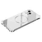 For iPhone 12 Pro CD Ring Magnetic Four Corner Airbags Phone Case(Silver) - 1