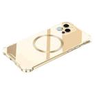 For iPhone 14 Pro CD Ring Magnetic Four Corner Airbags Phone Case(Gold) - 1