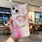 For iPhone 13 Pro Max Gilt Marble Magsafe Phone Case (Pink) - 1