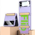For Samsung Galaxy Z Flip4 GKK Ultra-thin Full Coverage Phone Flip Case with Wristband(Purple) - 1