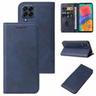 For Samsung Galaxy M33 India Magnetic Closure Leather Phone Case(Blue) - 1