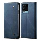 For vivo V25 Pro Denim Texture Casual Style Flip Leather Phone Case(Blue) - 1