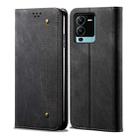 For vivo V25 Pro Denim Texture Casual Style Flip Leather Phone Case(Black) - 1