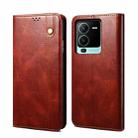 For vivo V25 Pro Oil Wax Crazy Horse Texture Flip Leather Phone Case(Brown) - 1