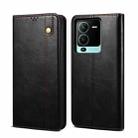 For vivo V25 Pro Oil Wax Crazy Horse Texture Flip Leather Phone Case(Black) - 1