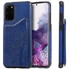 For Galaxy S20 Plus Cat Tree Embossing Pattern Shockproof Protective Case with Card Slots & Photo Frame(Blue) - 1