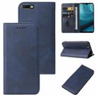 For OPPO A7n Magnetic Closure Leather Phone Case(Blue) - 1