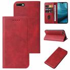 For OPPO A7n Magnetic Closure Leather Phone Case(Red) - 1