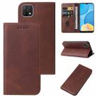 For OPPO A15s Magnetic Closure Leather Phone Case(Brown) - 1