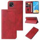 For OPPO A15s Magnetic Closure Leather Phone Case(Red) - 1