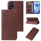 For OPPO A16 Magnetic Closure Leather Phone Case(Brown) - 1