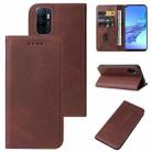 For OPPO A53 Magnetic Closure Leather Phone Case(Brown) - 1