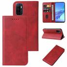 For OPPO A53 Magnetic Closure Leather Phone Case(Red) - 1