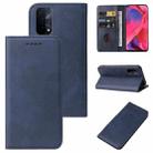 For OPPO A54 Magnetic Closure Leather Phone Case(Blue) - 1