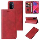 For OPPO A54 Magnetic Closure Leather Phone Case(Red) - 1