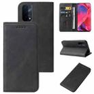 For OPPO A74 5G Magnetic Closure Leather Phone Case(Black) - 1