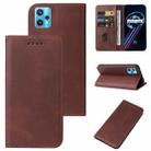 For Realme 9 Pro+ Magnetic Closure Leather Phone Case(Brown) - 1