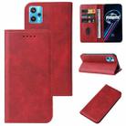 For Realme 9 Pro+ Magnetic Closure Leather Phone Case(Red) - 1