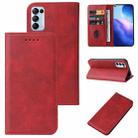 For OPPO Reno5 4G Magnetic Closure Leather Phone Case(Red) - 1