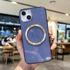 For iPhone 14 CD Texture MagSafe TPU Phone Case (Transparent Dark Blue) - 1