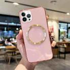 For iPhone 13 Pro CD Texture MagSafe TPU Phone Case (Transparent Pink) - 1