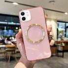 For iPhone 12 mini CD Texture MagSafe TPU Phone Case (Transparent Pink) - 1