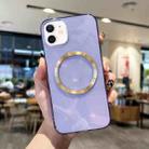 For iPhone 12 mini CD Texture MagSafe TPU Phone Case (Transparent Purple) - 1