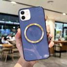 For iPhone 12 CD Texture MagSafe TPU Phone Case(Transparent Dark Blue) - 1