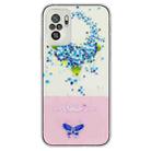 For Xiaomi Redmi Note 10 4G / Redmi Note 10S Bronzing Butterfly Flower TPU Phone Case(Hydrangea) - 1