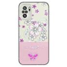 For Xiaomi Redmi Note 10 4G / Redmi Note 10S Bronzing Butterfly Flower TPU Phone Case(Cherry Blossoms) - 1