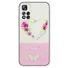 For Xiaomi Redmi Note 11T / Poco M4 Pro 5G Bronzing Butterfly Flower TPU Phone Case(Rose Heart) - 1