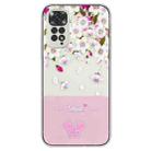 For Xiaomi Redmi Note 11 Global Bronzing Butterfly Flower TPU Phone Case(Peach Blossoms) - 1