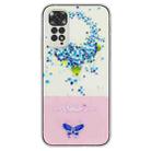 For Xiaomi Redmi Note 11 Global Bronzing Butterfly Flower TPU Phone Case(Hydrangea) - 1