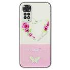 For Xiaomi Redmi Note 11 Global Bronzing Butterfly Flower TPU Phone Case(Rose Heart) - 1