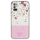 For Xiaomi Redmi Note 10 5G / Poco M3 Pro 5G Bronzing Butterfly Flower TPU Phone Case(Peach Blossoms) - 1