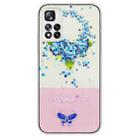For Xiaomi Poco M4 Pro 5G Bronzing Butterfly Flower TPU Phone Case(Hydrangea) - 1