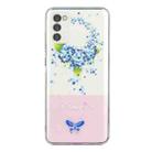 For Motorola Moto G42 Bronzing Butterfly Flower TPU Phone Case(Hydrangea) - 1