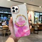 For iPhone 14 Pro Max Marble MagSafe Clear Phone Case (Rose Red) - 1